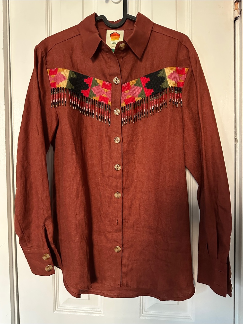 Farm Rio 100% Linen Shirt XS NWT